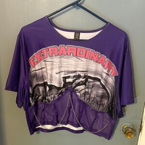 SHEIN Purple Curve T-Shirt